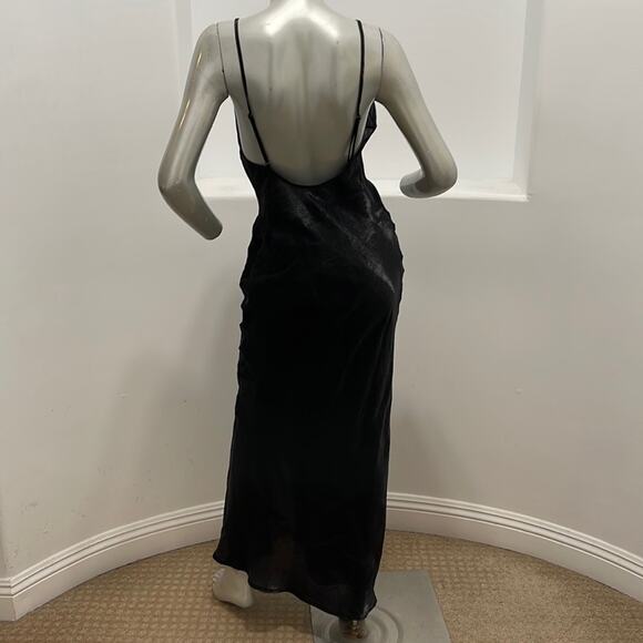 Rise of Dawn Spaghetti Strap Slip Maxi Dress Black Shimmering Size XS NWT - Picture 2 of 13